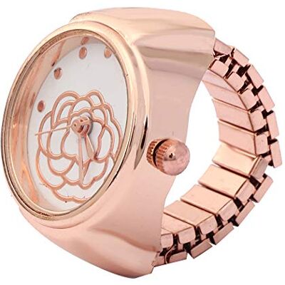 Jelquix Montre à Quartz Décontractée à Motif de Fleur de Rose pour Femme pour un Port Confortable, Cadran Rond doré, Montre à la Mode pour les événements Spéciaux (Or Rosé) Jelquix Montre à Quartz Décontractée à Motif de Fleur de Rose pour Femme pour un Port Confortable, Cadran Rond doré, Montre à la Mode pour les événements Spéciaux (Or Rosé)