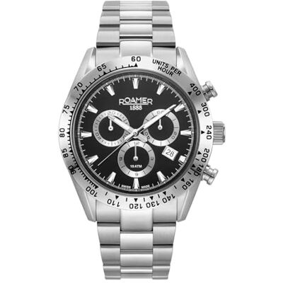 Roamer Monza 850837 Montre analogique à quartz pour homme, Noir, Sportif Roamer Monza 850837 Montre analogique à quartz pour homme, Noir, Sportif