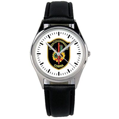 KIESENBERG Montre de police EKO Cobra Unité spéciale Cadeau Idée Pour femme et homme Unisexe Horloge Analogique Bracelet en cuir 36 mm de diamètre B-1052, sangle KIESENBERG Montre de police EKO Cobra Unité spéciale Cadeau Idée Pour femme et homme Unisexe Horloge Analogique Bracelet en cuir 36 mm de diamètre B-1052, sangle