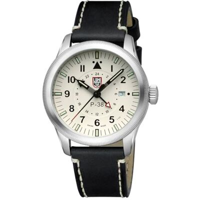 Luminox Montre analogique à quartz suisse pour homme avec bracelet en cuir XA.9527, Noir, bracelet Luminox Montre analogique à quartz suisse pour homme avec bracelet en cuir XA.9527, Noir, bracelet