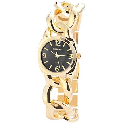 Excellanc 180601000001 Montre Femme Quartz Analogique Bracelet différents matériaux doré Excellanc 180601000001 Montre Femme Quartz Analogique Bracelet différents matériaux doré