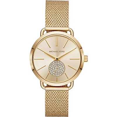 Michael Kors Montre Portia pour femme, mouvement à quartz multifonctionnel avec bracelet en acier inoxydable Michael Kors Montre Portia pour femme, mouvement à quartz multifonctionnel avec bracelet en acier inoxydable
