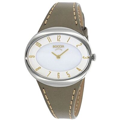 Boccia 3165-17 Montre Femme Quartz Analogique Bracelet Cuir Gris, Nacré/Gris, sangle Boccia 3165-17 Montre Femme Quartz Analogique Bracelet Cuir Gris, Nacré/Gris, sangle