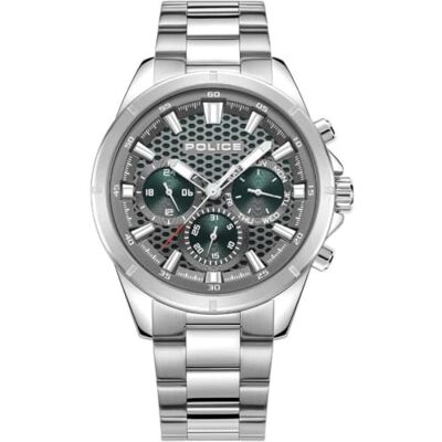 Police Montre Fonction Malawi, Argenté, bracelet Police Montre Fonction Malawi, Argenté, bracelet