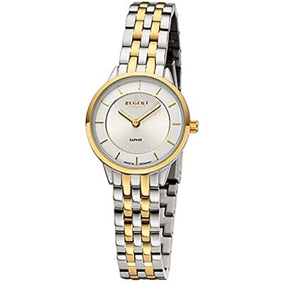 REGENT GM-2127 Montre analogique pour femme avec bracelet en métal bicolore URGM2127, Argenté, doré et argenté, Bracelet REGENT GM-2127 Montre analogique pour femme avec bracelet en métal bicolore URGM2127, Argenté, doré et argenté, Bracelet
