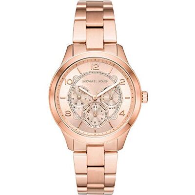 Michael Kors Montre Runway pour femmes, mouvement chronographe à quartz avec bracelet en acier inoxydable ou en acétate Michael Kors Montre Runway pour femmes, mouvement chronographe à quartz avec bracelet en acier inoxydable ou en acétate