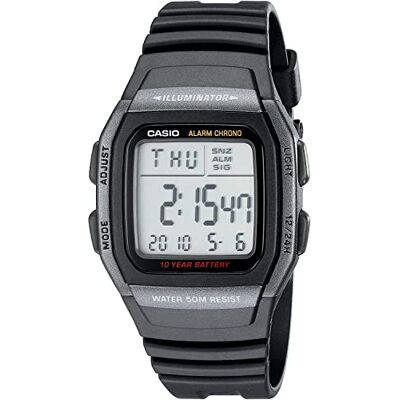 Casio W96H-1BV Montre à quartz numérique pour homme avec bracelet en résine, Noir, One size, W-96H-1BV Casio W96H-1BV Montre à quartz numérique pour homme avec bracelet en résine, Noir, One size, W-96H-1BV