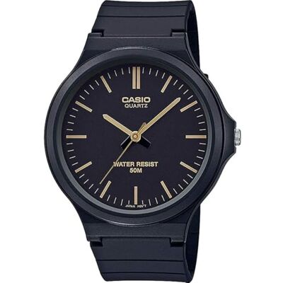 Casio Montre à quartz analogique unisexe pour adulte avec bracelet en résine MW-240-1E2VEF, noir/or, One Size, Bracelet Casio Montre à quartz analogique unisexe pour adulte avec bracelet en résine MW-240-1E2VEF, noir/or, One Size, Bracelet