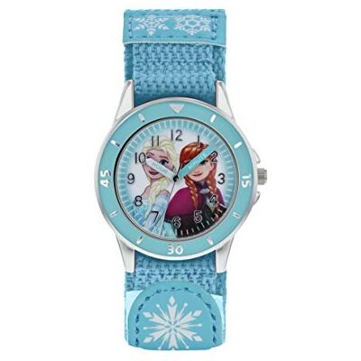 Disney Frozen FZN5014 Montre à quartz analogique classique avec bracelet en textile pour fille, bleu, Sangle Disney Frozen FZN5014 Montre à quartz analogique classique avec bracelet en textile pour fille, bleu, Sangle
