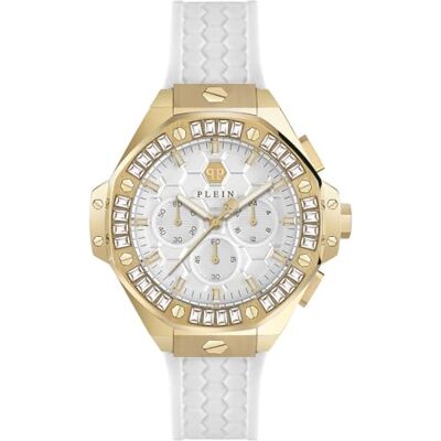 Philipp Plein Plein $KELETON Royal Montre analogique Automatique Unisexe 42 mm, Blanc, sangle Philipp Plein Plein $KELETON Royal Montre analogique Automatique Unisexe 42 mm, Blanc, sangle