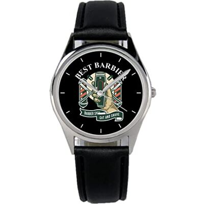 KIESENBERG Montre Barbier Barber Shop Cadeau Article Idée Fan Femme Homme Unisexe Analogique Quartz Bracelet Montre Bracelet en Cuir Montre 36 mm Diamètre B-21242, Noir , Sangles KIESENBERG Montre Barbier Barber Shop Cadeau Article Idée Fan Femme Homme Unisexe Analogique Quartz Bracelet Montre Bracelet en Cuir Montre 36 mm Diamètre B-21242, Noir , Sangles