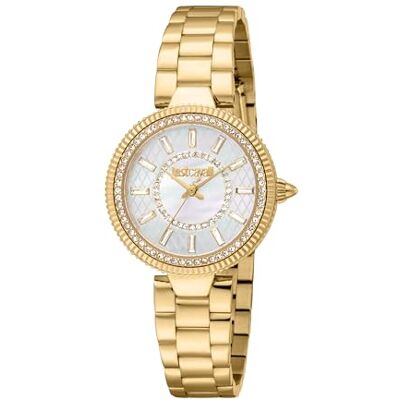 Just Cavalli Femme Analogique Quartz Montre avec Bracelet en Acier Inoxydable JC1L308M0045, Couleur Dorée Just Cavalli Femme Analogique Quartz Montre avec Bracelet en Acier Inoxydable JC1L308M0045, Couleur Dorée