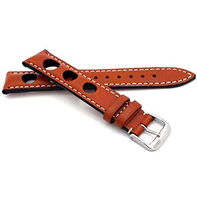 RIOS1931 Sulla Baikal Rallye Bracelet de montre en cuir de vachette vintage fait main en Allemagne robuste, cognac, 20mm, Sangles RIOS1931 Sulla Baikal Rallye Bracelet de montre en cuir de vachette vintage fait main en Allemagne robuste, cognac, 20mm, Sangles