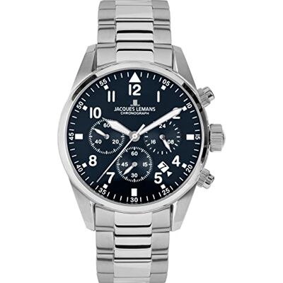 JACQUES LEMANS Montre de sport, montre 42-2D, bleu, Bracelet JACQUES LEMANS Montre de sport, montre 42-2D, bleu, Bracelet