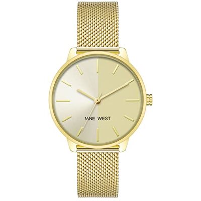 Nine West Montre bracelet en maille pour femme, doré, Bracelet Nine West Montre bracelet en maille pour femme, doré, Bracelet