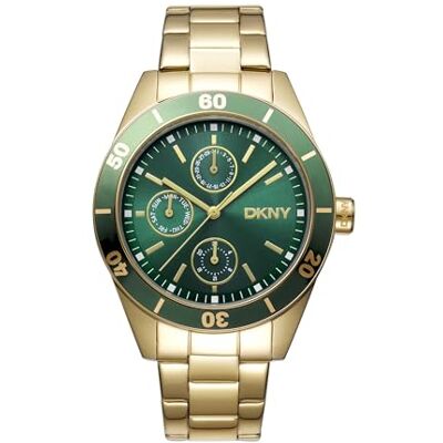 DKNY Montre à quartz Nolita Sport à quartz 5 ATM, Doré/vert, Einheitsgröße, Moderne DKNY Montre à quartz Nolita Sport à quartz 5 ATM, Doré/vert, Einheitsgröße, Moderne