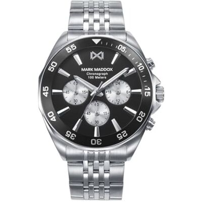 Mark Maddox Montre pour homme Mission HM1024-57 en acier inoxydable Mark Maddox Montre pour homme Mission HM1024-57 en acier inoxydable