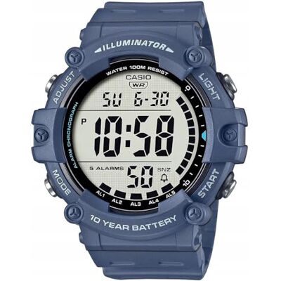 Casio Batterie de 10 Ans, Bleu/Noir, 51MM, Classique Casio Batterie de 10 Ans, Bleu/Noir, 51MM, Classique
