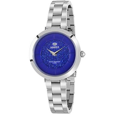 Marea B54137/1 Montre analogique pour femme avec cadran bleu en paillettes, bracelet Marea B54137/1 Montre analogique pour femme avec cadran bleu en paillettes, bracelet