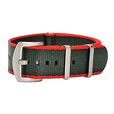 masar 22mm Premium Bracelet NATO Nylon Vert Rouge Boucle Argent Acier brossé – Bracelet de Montre Homme – 22 mm Red Army Green masar 22mm Premium Bracelet NATO Nylon Vert Rouge Boucle Argent Acier brossé – Bracelet de Montre Homme – 22 mm Red Army Green