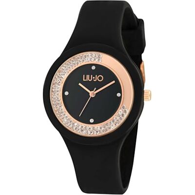 Liu Jo Montre élégante TLJ1418, Noir/or rose, bracelet Liu Jo Montre élégante TLJ1418, Noir/or rose, bracelet