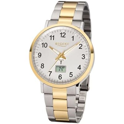 REGENT Montre analogique pour homme radio-pilotée 32018688, Bicolore., One Size, Bracelet REGENT Montre analogique pour homme radio-pilotée 32018688, Bicolore., One Size, Bracelet