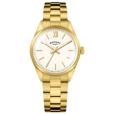 Rotary Montre bracelet plaqué or avec cadran blanc Heritage pour femme Rotary Montre bracelet plaqué or avec cadran blanc Heritage pour femme