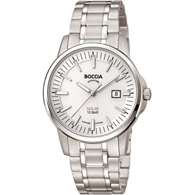 Boccia Montre à quartz analogique pour homme avec bracelet en titane 3643-03, argenté, Bracelet Boccia Montre à quartz analogique pour homme avec bracelet en titane 3643-03, argenté, Bracelet