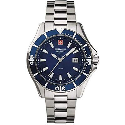 Alpine 7040 Montre à quartz analogique pour homme en acier inoxydable, Acier/bleu/bleu 1135sam, Bracelet Alpine 7040 Montre à quartz analogique pour homme en acier inoxydable, Acier/bleu/bleu 1135sam, Bracelet