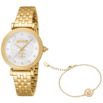 Just Cavalli Montre analogique à quartz femme avec bracelet en acier inoxydable JC1L266M0025, Gris argent, Mode Just Cavalli Montre analogique à quartz femme avec bracelet en acier inoxydable JC1L266M0025, Gris argent, Mode