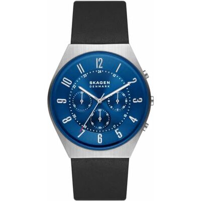 Skagen Grenen Watch for Men, Quartz Chronograph movement with Stainless steel or leather Strap Skagen Grenen Watch for Men, Quartz Chronograph movement with Stainless steel or leather Strap