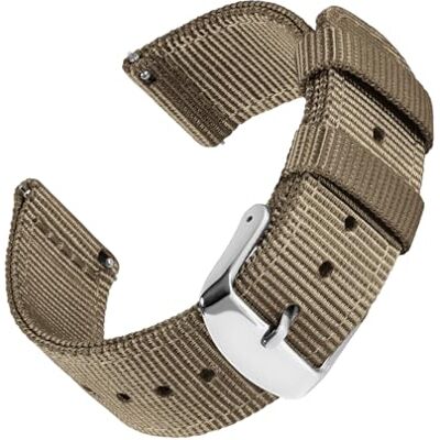 Archer Watch Straps Bracelets de Montre en Nylon Premium à Dégagement Rapide (Kaki, 20mm) Archer Watch Straps Bracelets de Montre en Nylon Premium à Dégagement Rapide (Kaki, 20mm)