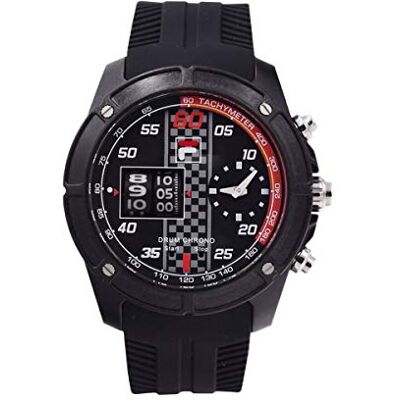 FILA Drum Roller 38-845 Montre pour homme en silicone, Noir/noir/noir – 001, sangle FILA Drum Roller 38-845 Montre pour homme en silicone, Noir/noir/noir – 001, sangle