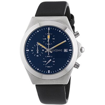 Tectonic 41-6907-99 Montre Mixte Quartz Chronographe Temps intermédiaires/Chronomètre Bracelet Cuir Noir Tectonic 41-6907-99 Montre Mixte Quartz Chronographe Temps intermédiaires/Chronomètre Bracelet Cuir Noir
