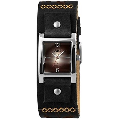 Excellanc Just Watches 48-S10626-BR-BK Montre Femme Quartz Analogique Bracelet Cuir Noir, Noir/Noir, sangle Excellanc Just Watches 48-S10626-BR-BK Montre Femme Quartz Analogique Bracelet Cuir Noir, Noir/Noir, sangle