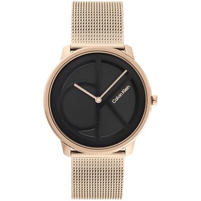 Calvin Montre Analogique à Quartz Unisex avec Bracelet milanais en acier inoxydable couleur or rose clair 25200029 Calvin Montre Analogique à Quartz Unisex avec Bracelet milanais en acier inoxydable couleur or rose clair 25200029