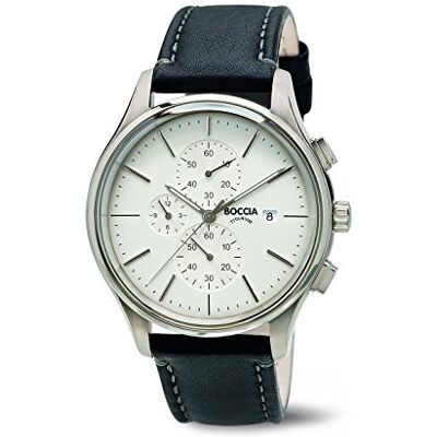 Boccia Montre chronographe à quartz pour homme Cuir 3756-01 Boccia Montre chronographe à quartz pour homme Cuir 3756-01