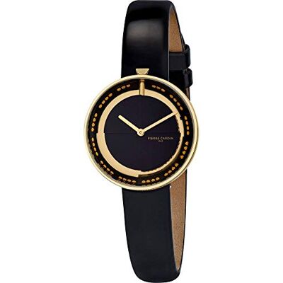 Pierre Cardin Montre Femme Analogique Quartz Marais, Or/Noir, sangle Pierre Cardin Montre Femme Analogique Quartz Marais, Or/Noir, sangle