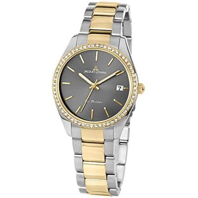 JACQUES LEMANS Montres Femme Quartz Analogique 32016522, Bicolore, gris, One Size, Bracelet JACQUES LEMANS Montres Femme Quartz Analogique 32016522, Bicolore, gris, One Size, Bracelet