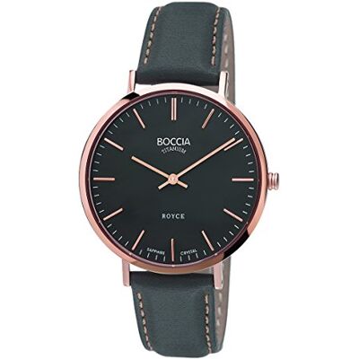 Boccia 3590-06 Montre Femme Quartz Analogique Bracelet Cuir Noir Boccia 3590-06 Montre Femme Quartz Analogique Bracelet Cuir Noir