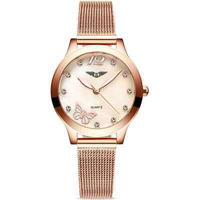 RORIOS Mode Luxe Femme Montres Bracelet Quartz Analogique Acier Inoxydable Band Diamant Simulé Dial Étanche, Or A, bracelet RORIOS Mode Luxe Femme Montres Bracelet Quartz Analogique Acier Inoxydable Band Diamant Simulé Dial Étanche, Or A, bracelet