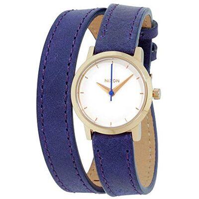 NIXON Kensi Wrap Montre bracelet or rose/mixte, blanc/bleu, One Size, Sangle NIXON Kensi Wrap Montre bracelet or rose/mixte, blanc/bleu, One Size, Sangle