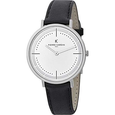 Pierre Cardin Montre Homme Analogique Quartz Belleville Park, Argent/Blanc/Noir, sangle Pierre Cardin Montre Homme Analogique Quartz Belleville Park, Argent/Blanc/Noir, sangle