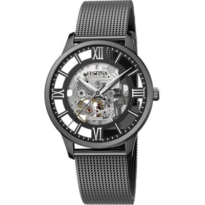 Festina Automatico Montre Homme Automatique Acier Noir Milanais F20535/1 Festina Automatico Montre Homme Automatique Acier Noir Milanais F20535/1