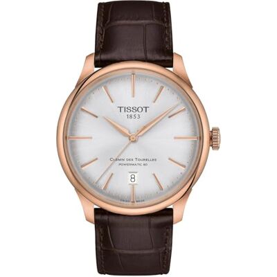 Tissot Montre automatique T1398073603100 Boîtier PVD or rose de 39 mm, verre saphir, réserve de marche de 80 heures, bracelet en cuir, fabriqué en Suisse Tissot Montre automatique T1398073603100 Boîtier PVD or rose de 39 mm, verre saphir, réserve de marche de 80 heures, bracelet en cuir, fabriqué en Suisse