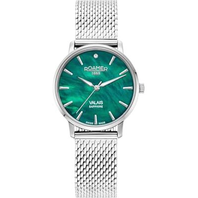 Roamer Montre analogique pour femme avec bracelet en cuir 989847 41 70 05, argenté Roamer Montre analogique pour femme avec bracelet en cuir 989847 41 70 05, argenté