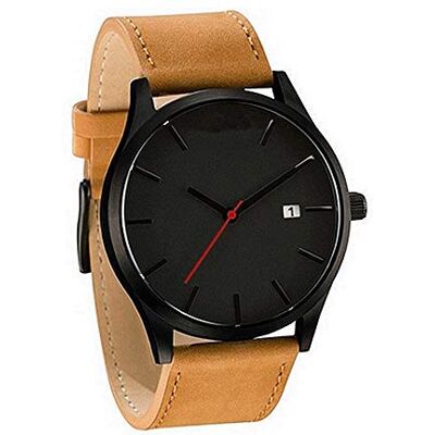 INGRAX Montres Couple Mode Bracelet en Cuir Analogique Quartz Rond Affaires Casual Hommes Simple Ultra Mince Grand Cadran De Luxe Qualité Montre-Bracelet, A, sangle INGRAX Montres Couple Mode Bracelet en Cuir Analogique Quartz Rond Affaires Casual Hommes Simple Ultra Mince Grand Cadran De Luxe Qualité Montre-Bracelet, A, sangle