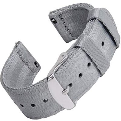 Archer Watch Straps Bracelets de Montre en Nylon Texture Ceinture de Sécurité à Dégagement Rapide (Gris, 20mm) Archer Watch Straps Bracelets de Montre en Nylon Texture Ceinture de Sécurité à Dégagement Rapide (Gris, 20mm)