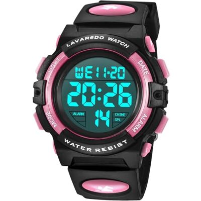 BEN NEVIS Montre Enfant Garçon Adolescent Digitale Outdoor Sport Multifonction Étanche LED Lumière Alarme Calendrier Date avec Bande de Silicone, 22-pink, sangle BEN NEVIS Montre Enfant Garçon Adolescent Digitale Outdoor Sport Multifonction Étanche LED Lumière Alarme Calendrier Date avec Bande de Silicone, 22-pink, sangle