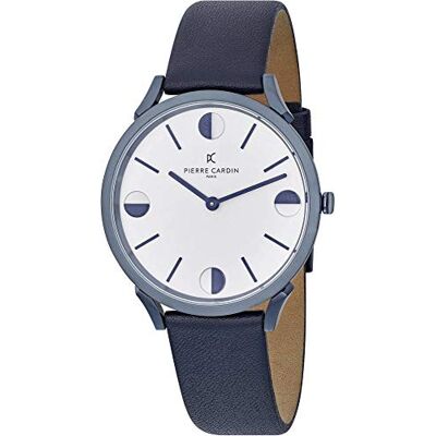 Pierre Cardin Montre Unisexe Analogique Quartz Pigalle Half Moon, Bleu/Blanc, sangle Pierre Cardin Montre Unisexe Analogique Quartz Pigalle Half Moon, Bleu/Blanc, sangle